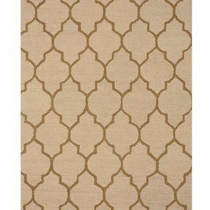 Light Beige Hand-Tufted Wool Traditional Moroccan Rug, 5' x 7'